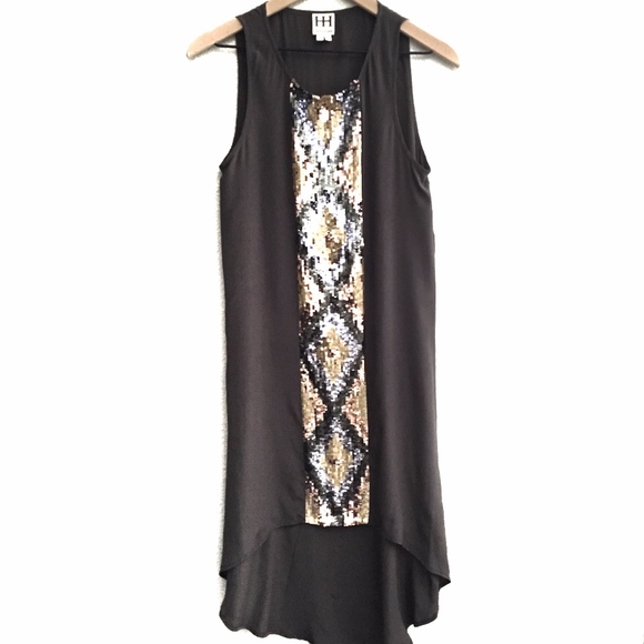 Haute Hippie Dresses & Skirts - Haute Hippie Gray Embellished Sequin Silk Dress